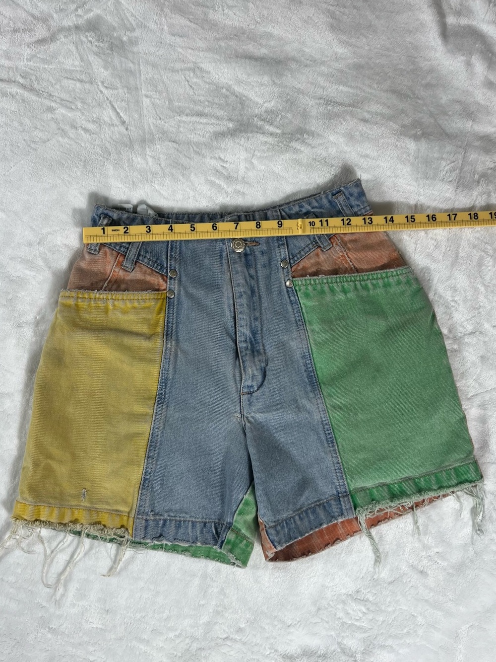 Vintage Nuovo County Seat Patchwork Denim Cutoff Shorts - Picture 9 of 13